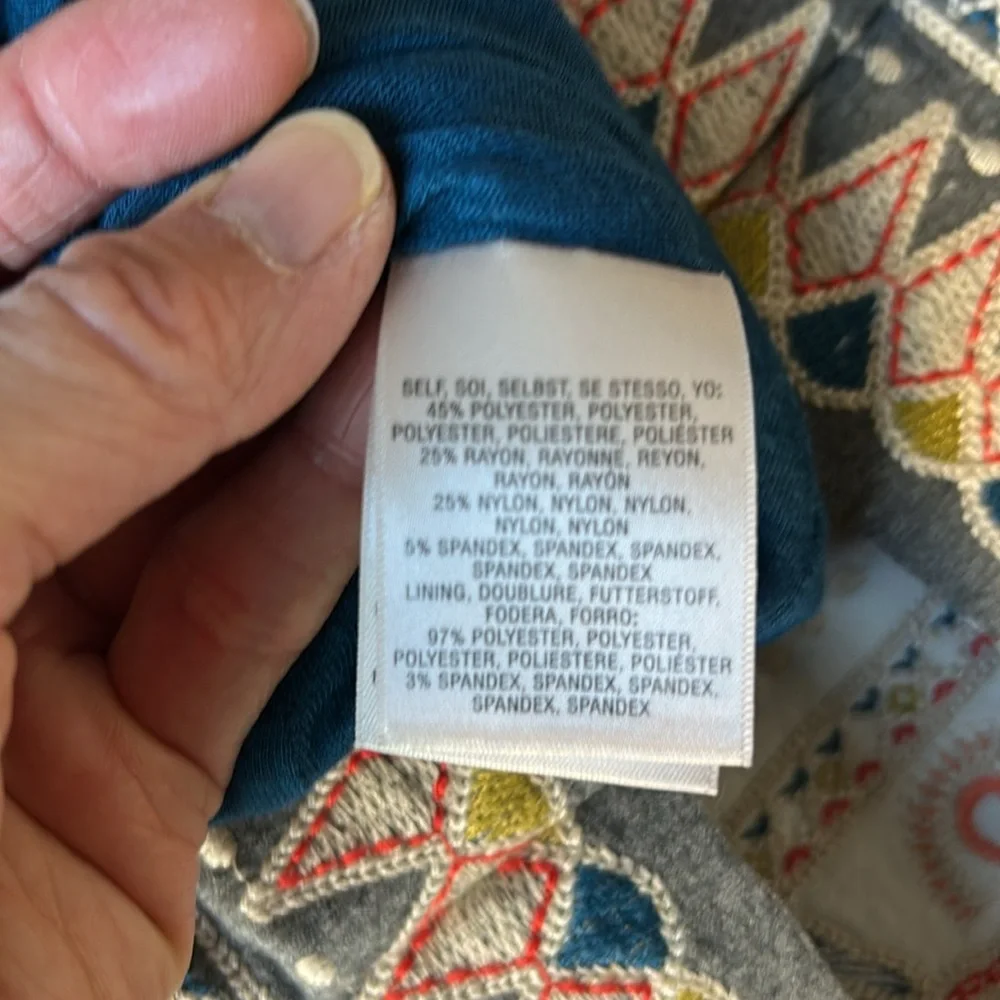 Anthropologie Maeve embroidered gray dress 2 - Picture 7 of 7